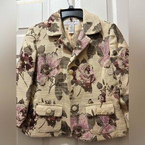 Sag Harbor Beige and Pink Floral Blazer